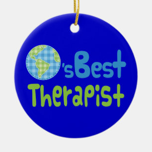 Gift Idea For Therapist (Worlds Best) Ceramic Ornament