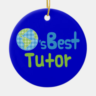 Gift Idea For Tutor (Worlds Best) Ceramic Tree Decoration