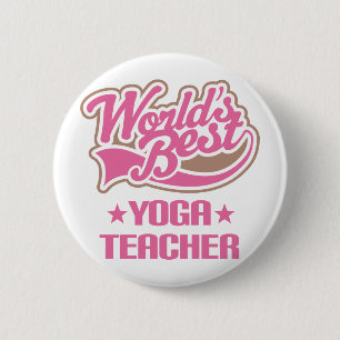 Gift Idea For Yoga Teacher Women (Worlds Best) 6 Cm Round Badge
