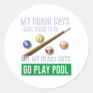 Gift Idea T Shirts For Men Women Billiards And Poo Classic Round Sticker