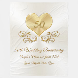Gift Ideas for 50th Anniversary Couple Anniversary Fleece Blanket