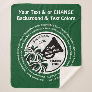 Gift Ideas for Cheer Coaches, Green, White, Black Sherpa Blanket