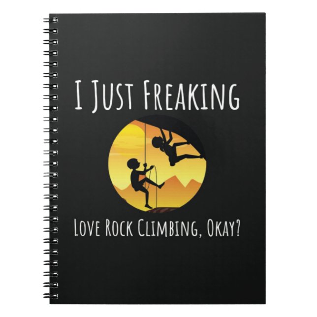 Gift Ideas For Rock Climbers Climbing Men For Him Notebook (Front)