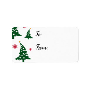 Gift Labels w/ Dancing Green Christmas Trees