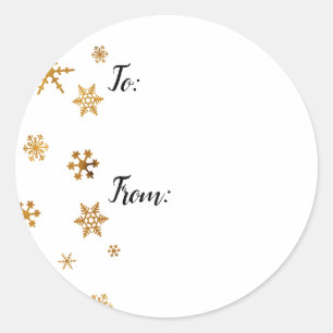 Gift Labels w/ Faux Gold Foil Ombre Snowflakes