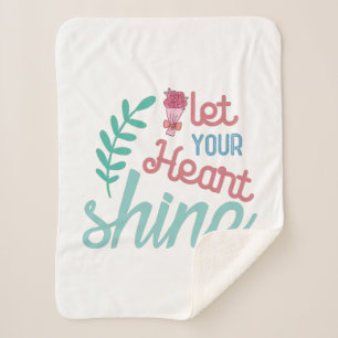 Gift Let Your Heart Shine Couple Sherpa Blanket