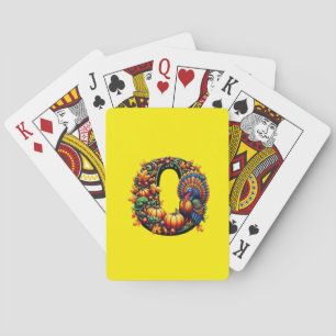 Gift letter o Thanksgiving style Playing Cards