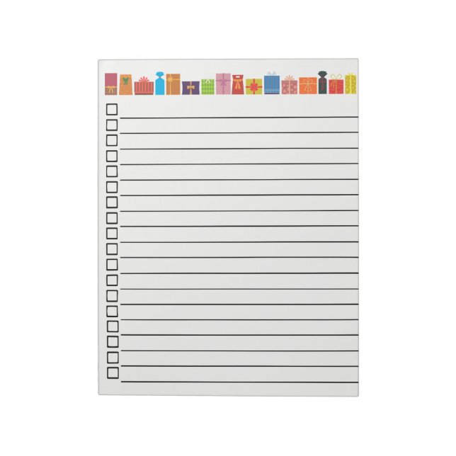 Gift LIst Notepad (Rotated)