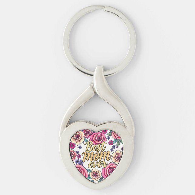 Gift Luxury Floral Modern Collection Key Ring (Front)