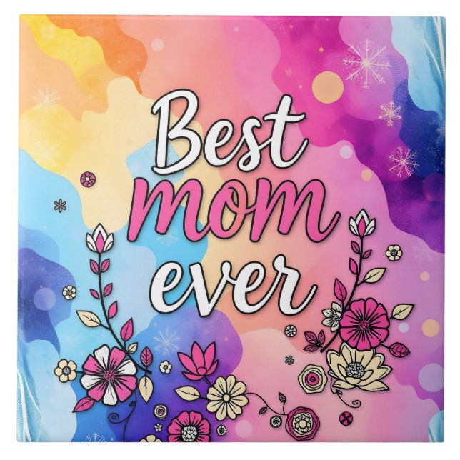 Gift Luxury Floral Trendy Collection Ceramic Tile (Front)