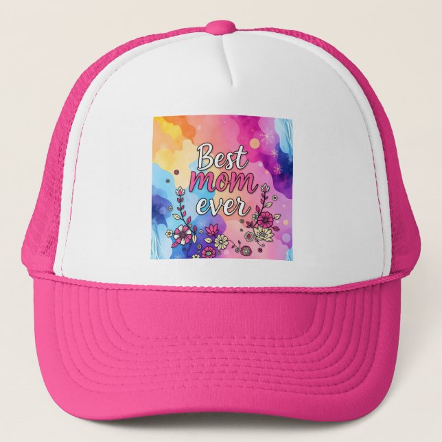 Gift Luxury Floral Trendy Collection Trucker Hat (Front)