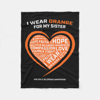 Gift Ms Apparel Orange Sister Multiple Sclerosis A Fleece Blanket