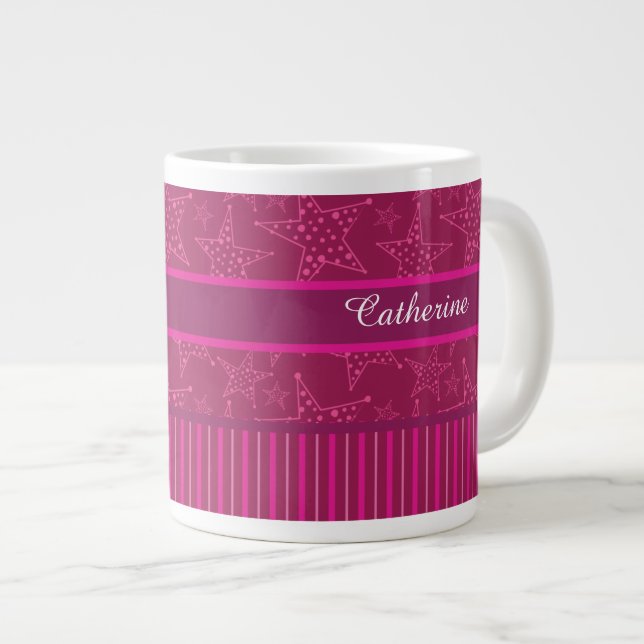 Gift Mug for Her, Personalised Name mug, Pink (Front Right)