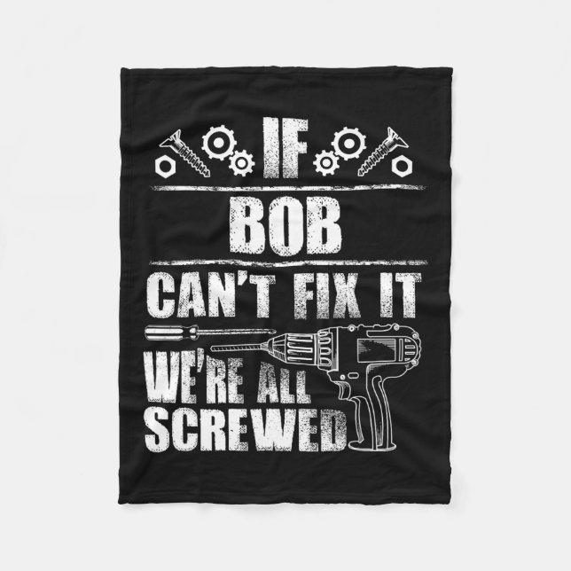 Gift Name Fix It Funny Birthday Personalised Dad I Fleece Blanket (Front)