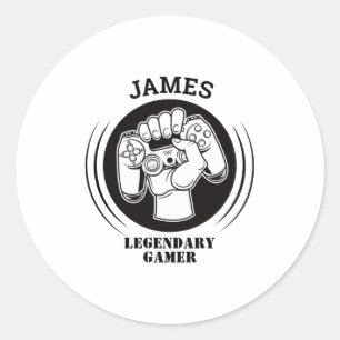 Gift Name Personalised Funny Gaming Geek Birthday  Classic Round Sticker