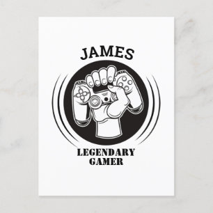Gift Name Personalised Funny Gaming Geek Birthday Postcard