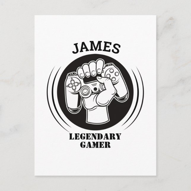 Gift Name Personalised Funny Gaming Geek Birthday Postcard (Front)