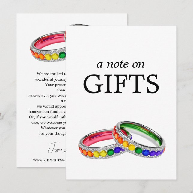 🌈 Gift Note LGBTQ Intertwined in Pride Enclosure Card (Front/Back)