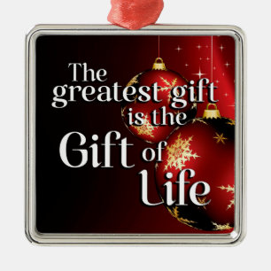 Gift of Life Donate Life Christmas Transplant Metal Ornament