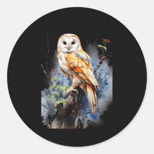Gift Owl Barn Owl Realistic Nature Fleeting Classic Round Sticker