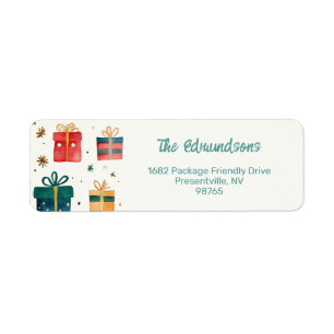 Gift Packages Vintage Christmas Return Address Label