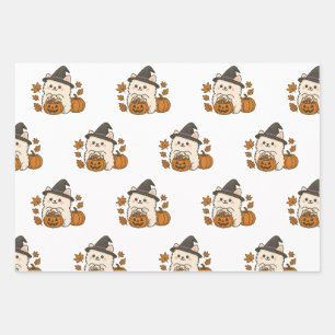 Gift Paper Set Halloween / Pomeranian
