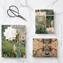 Gift Paper Sheet Riding Ostriches In A