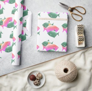 gift paper with fish motif