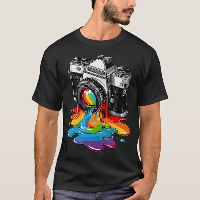 Gift Photographer Rainbow Photo Birthday Christmas T-Shirt (Front)