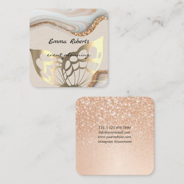 Gift Pink and White Glitter Modern Business card (Front/Back)