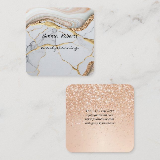 Gift Pink and White Glitter Modern Business card (Front/Back)
