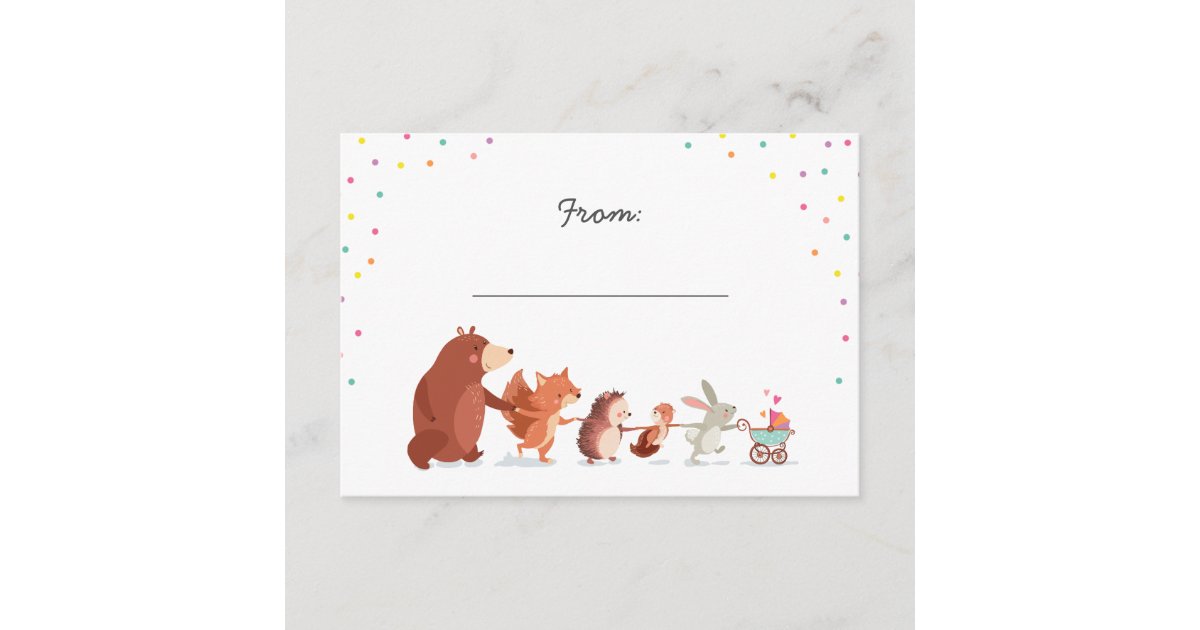 Gift poem Baby Shower insert card Woodland animals | Zazzle.com.au