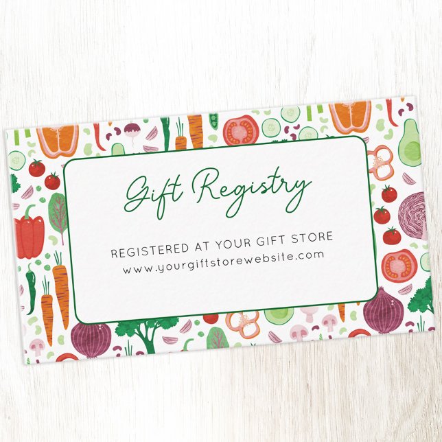 Gift Registry Farmers Market Locally Grown Baby Enclosure Card (Fun Farmers Market themed locally grown baby Gift Registry website baby shower enclosure card.)