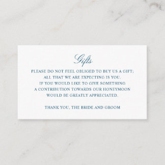 Gift Registry Honeymoon Fund Wedding Monogram Enclosure Card