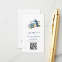Gift Registry QR Code Blue Hydrangea Baby Shower