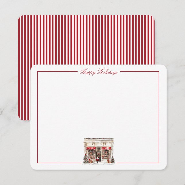 Gift Shop Christmas Personalised Stationery Card (Front/Back)