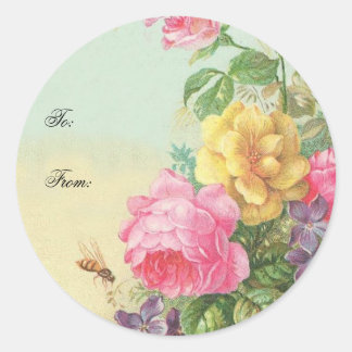 Gift Sticker Vintage Floral
