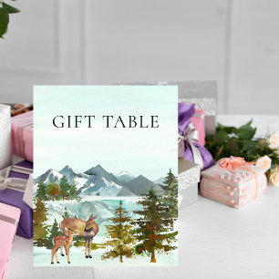 Gift Table Adventure Rustic Deer Baby Shower Poster