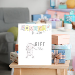 Gift Table Sign Baby Sprinkle Bunny and Banner