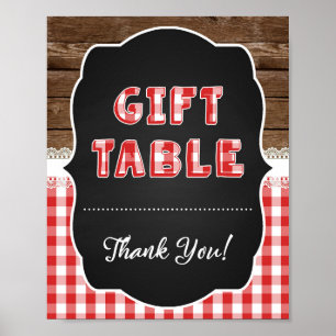 Gift Table Sign - Red Baby Q