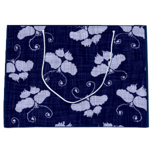 GIFT TAG BUTTERFLIES IN BLUE  LARGE GIFT BAG