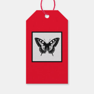 Gift Tag BUTTERFLY BLACK AND RED