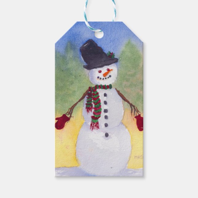 Gift Tag Christmas Holiday Snowman (Front)