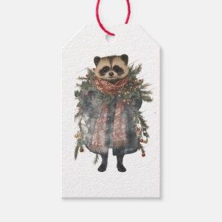 GIFT TAG CHRISTMAS RACCOON