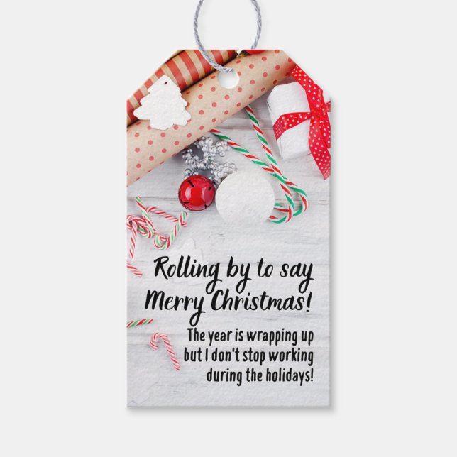 Gift Tag - December - Rolling By (Front)