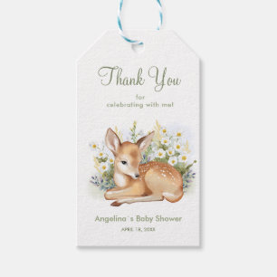Gift Tag for baby shower with adorable fawn.