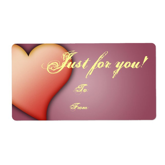 Gift Tag Label Template To/From Customisable (Front)