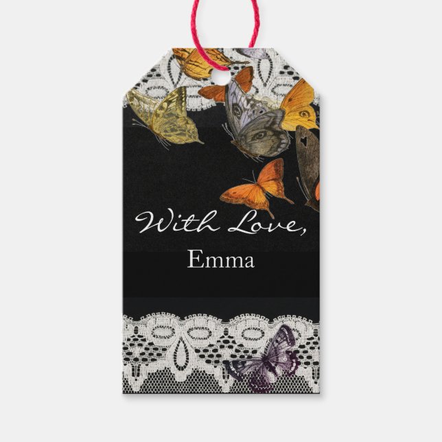 GIFT TAG LACE PATTERN WITH LOVE DIY NAME (Front)