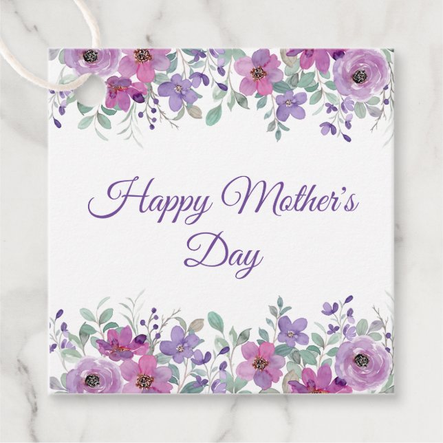 Gift Tag Purple Floral Mother's Day (Front)