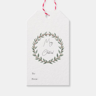 Gift Tag (Set of 10 pcs) - Merry Christmas Wreath